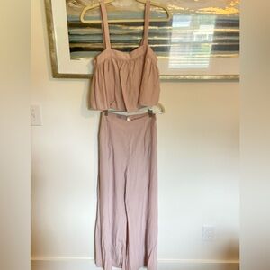 Mauve Color 2 Piece Set - Pants + Top